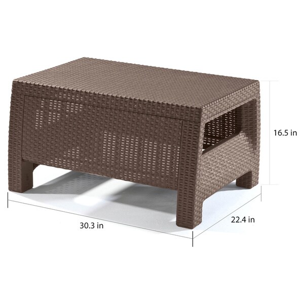 Keter Corfu Brown Modern All Weather Outdoor Patio Coffee Table Bed Bath Beyond 12511141