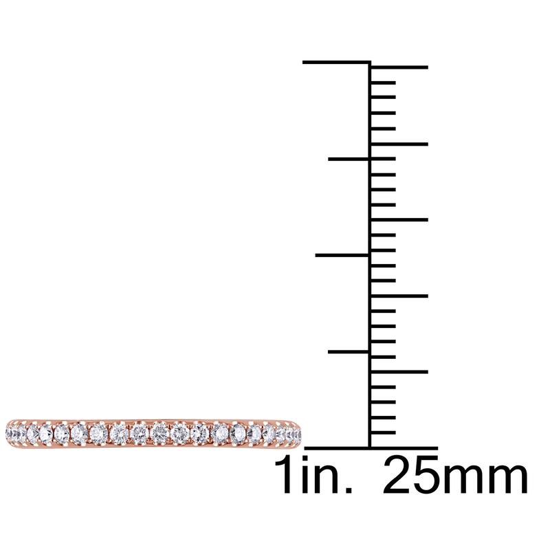 Miadora 14k Rose Gold 1/3ct TDW Diamond Eternity Wedding Band - White