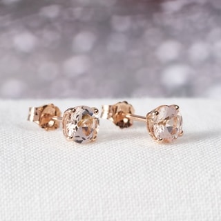 Miadora 14k Rose Gold Morganite Stud Earrings Free Shipping Today Miadora 14k Rose Gold Morganite Stud Earrings