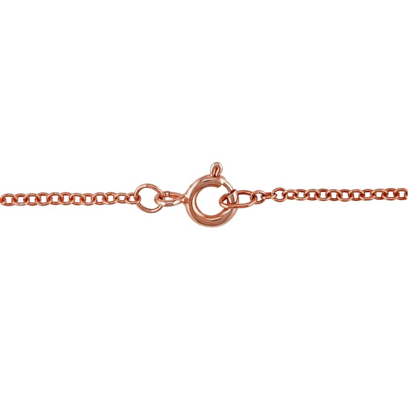 Miadora Rose Plated Sterling Silver Amethyst Rose Quartz and White Topaz Openwork Necklace - Pink