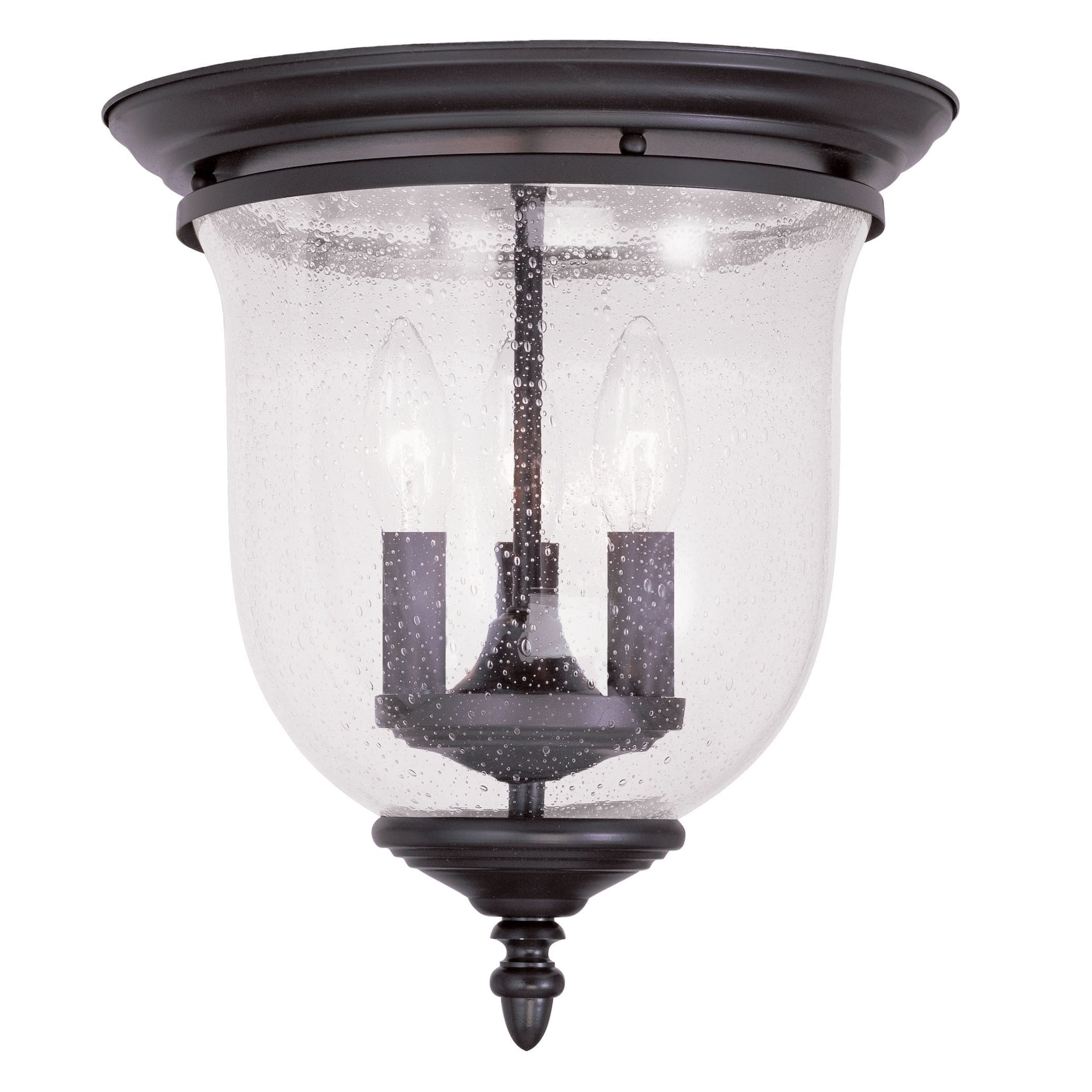 Shop Legacy Bell Jar Black Steel And Glass Ceiling Mount Free