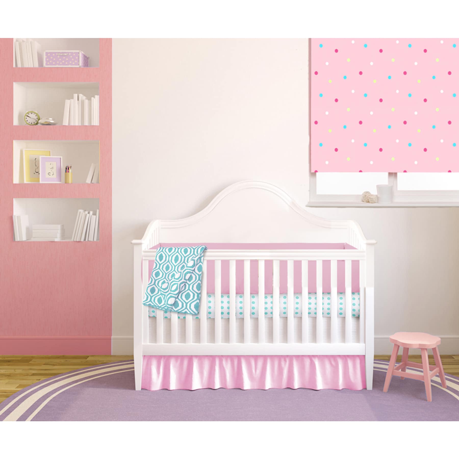 Shop American Baby Company Pink Aqua 5 Piece Baby Girl Crib