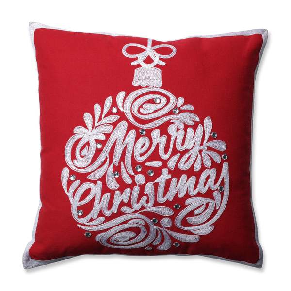 Shop Pillow Perfect Christmas Ball Red 16.5-inch Throw Pillow - Free ...