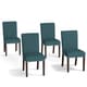 preview thumbnail 2 of 3, Handy Living Brisbane Caribbean Blue Linen Upholstered Dining Chairs (Set of 4)