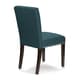 preview thumbnail 4 of 3, Handy Living Brisbane Caribbean Blue Linen Upholstered Dining Chairs (Set of 4)