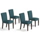 preview thumbnail 3 of 3, Handy Living Brisbane Caribbean Blue Linen Upholstered Dining Chairs (Set of 4)