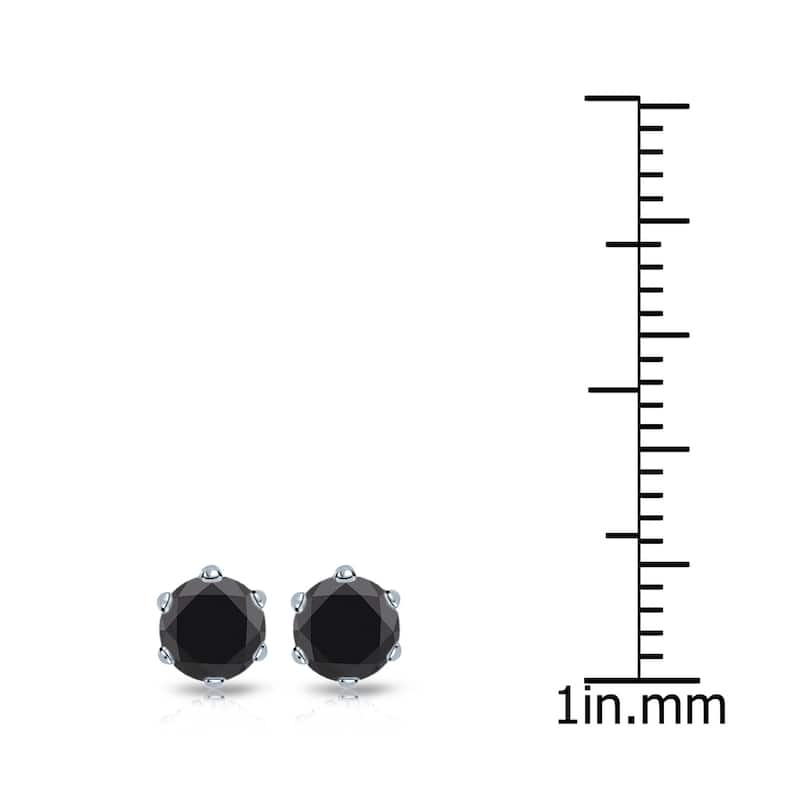 Auriya 14k Gold 3/4ctw Black Diamond Stud Earrings 6-Prong