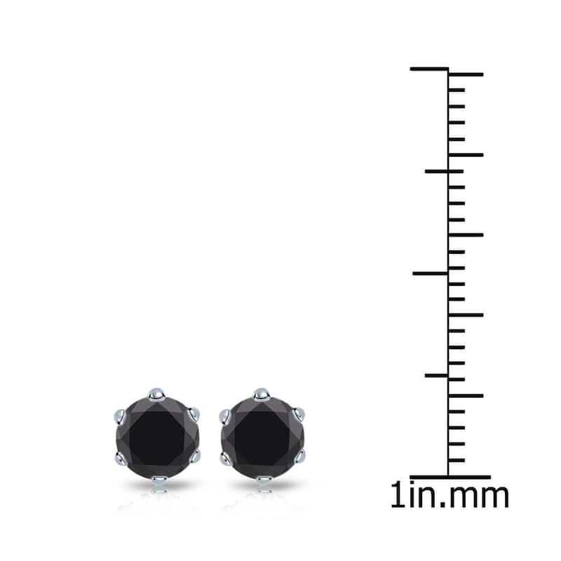 Auriya 14k Gold 1ctw Black Diamond Stud Earrings 6-Prong