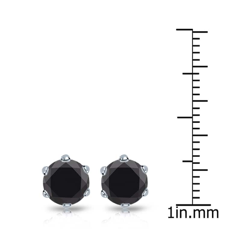 Auriya 14k Gold 2ctw Black Diamond Stud Earrings 6-Prong