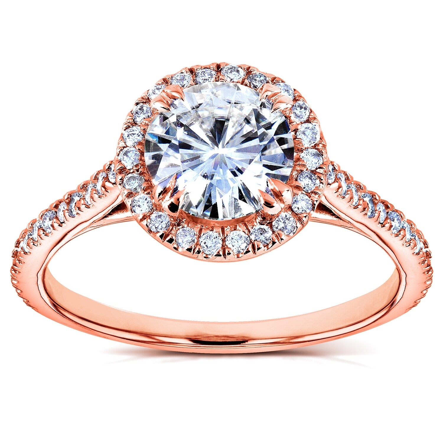 Shop Annello By Kobelli 14k Rose Gold Round Moissanite And 1 4ct