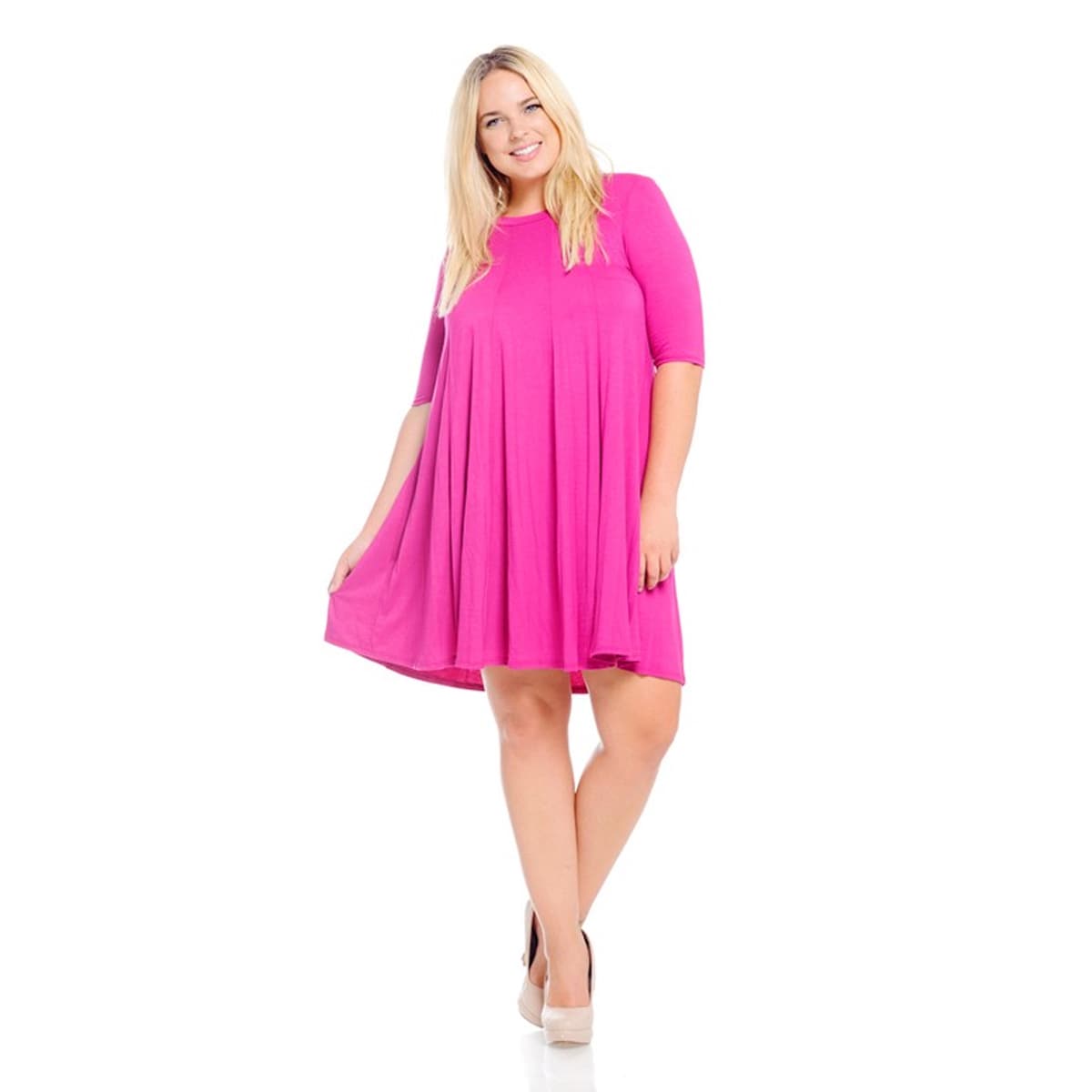 plus size hot pink dress