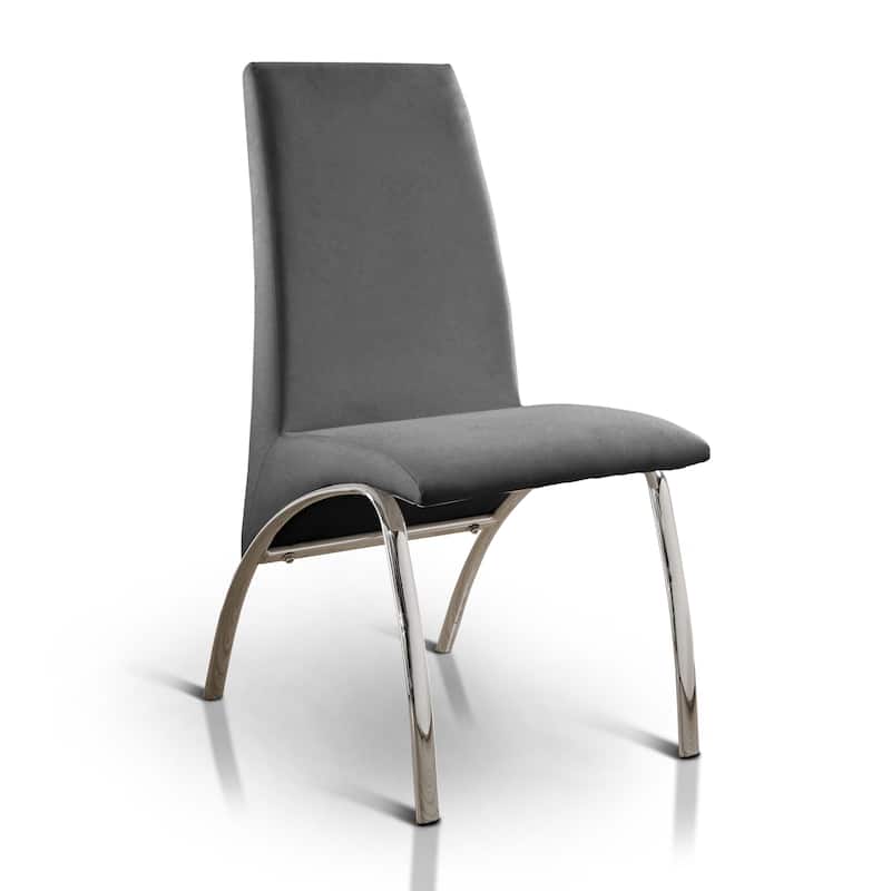 Chambers Modern Faux Leather Dining Chairs (Set of 2) by Furniture of America - Grey