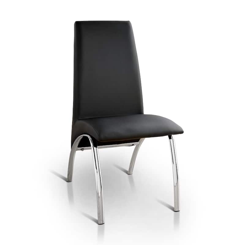 Chambers Modern Faux Leather Dining Chairs (Set of 2) by Furniture of America - Black