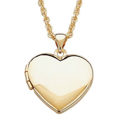 Children's Goldtone Heart Locket Necklace