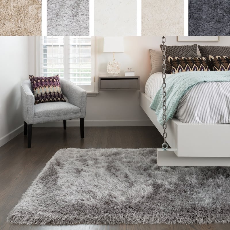 Alexander Home Leo Solid Plush Shag Area Rug