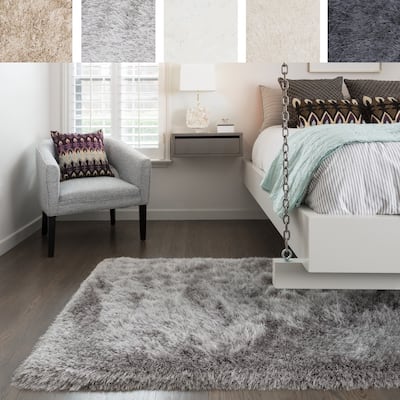 Alexander Home Leo Solid Plush Shag Area Rug