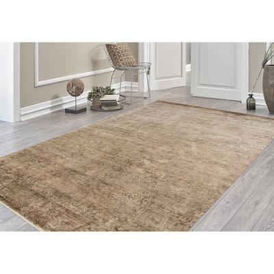 Abeli Loki Hand-Knotted Natural Handspun Silk Area Rug