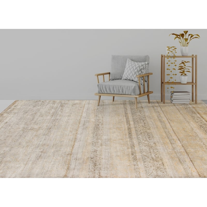 Abeli Kaho Hand-Knotted Natural Handspun Silk Area Rug