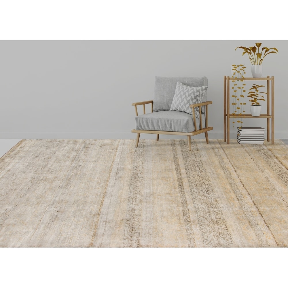 Abeli Kaho Hand-Knotted Natural Handspun Silk Area Rug
