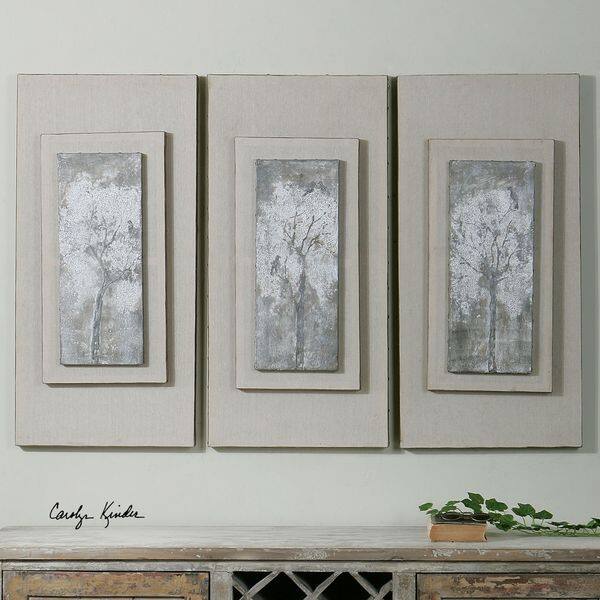 Triptych Trees Hand Painted Art (Set of 3) Overstock 12514070