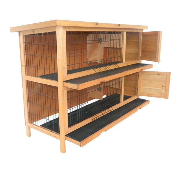 pawhut 2 story rabbit hutch