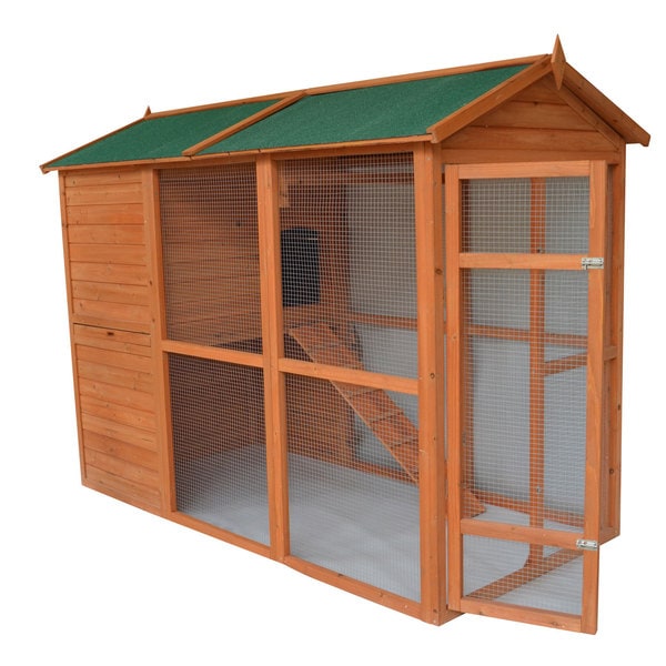 Pawhut Deluxe Large Backyard Chicken Coop/ Hen House with Outdoor Run 