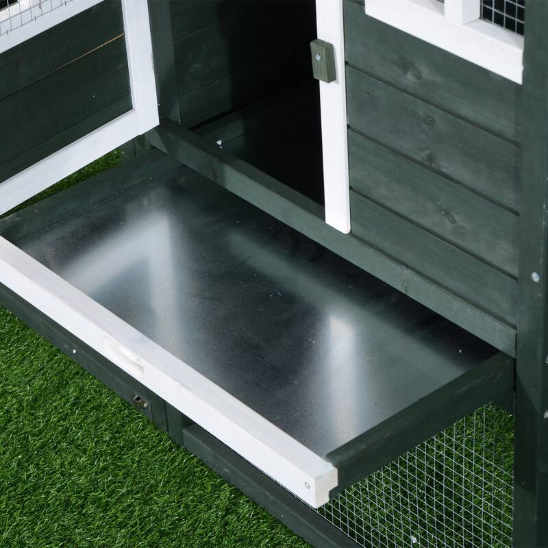 Pawhut Green Wooden Backyard Chicken Coop