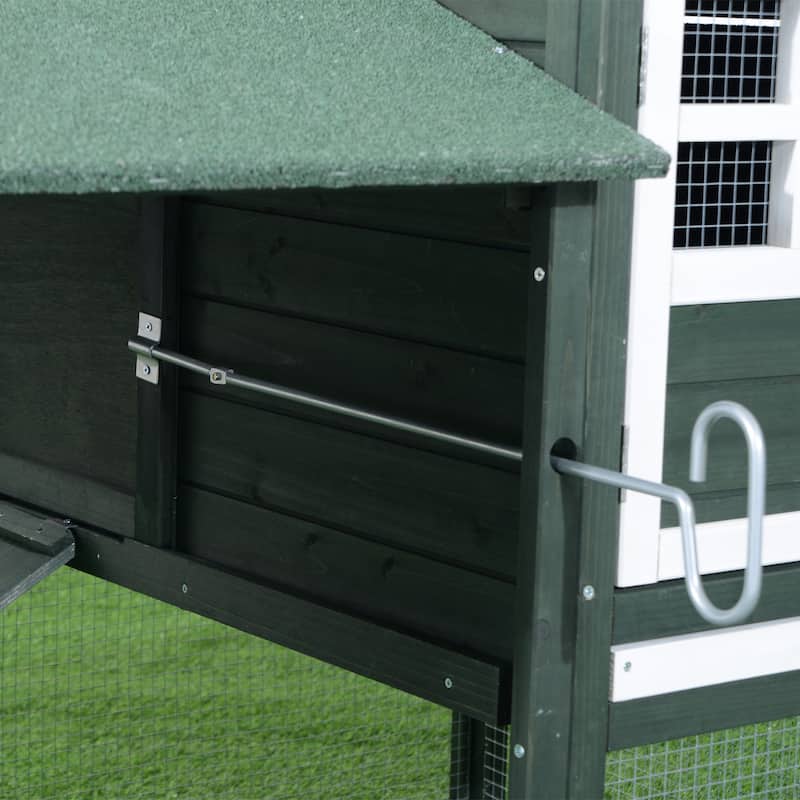 Pawhut Green Wooden Backyard Chicken Coop