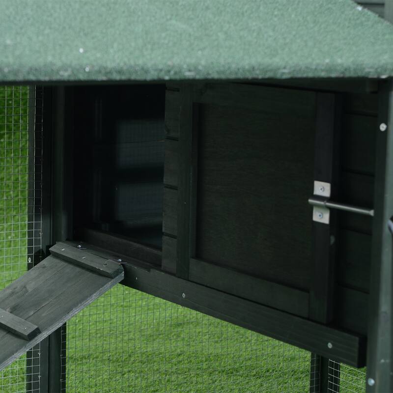 Pawhut Green Wooden Backyard Chicken Coop