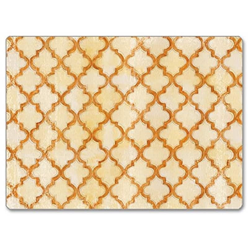 CounterArt Antique Quatrefoil Hardboard Placemat, Set of 2
