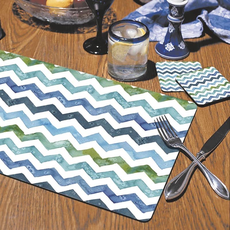 CounterArt Chevron Hardboard Placemat, Set of 2