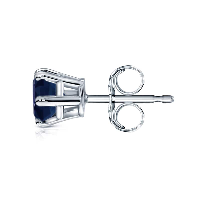 Auriya 14k Gold Round Sapphire Solitaire Stud Earrings 1/2ct TGW 6-Prong