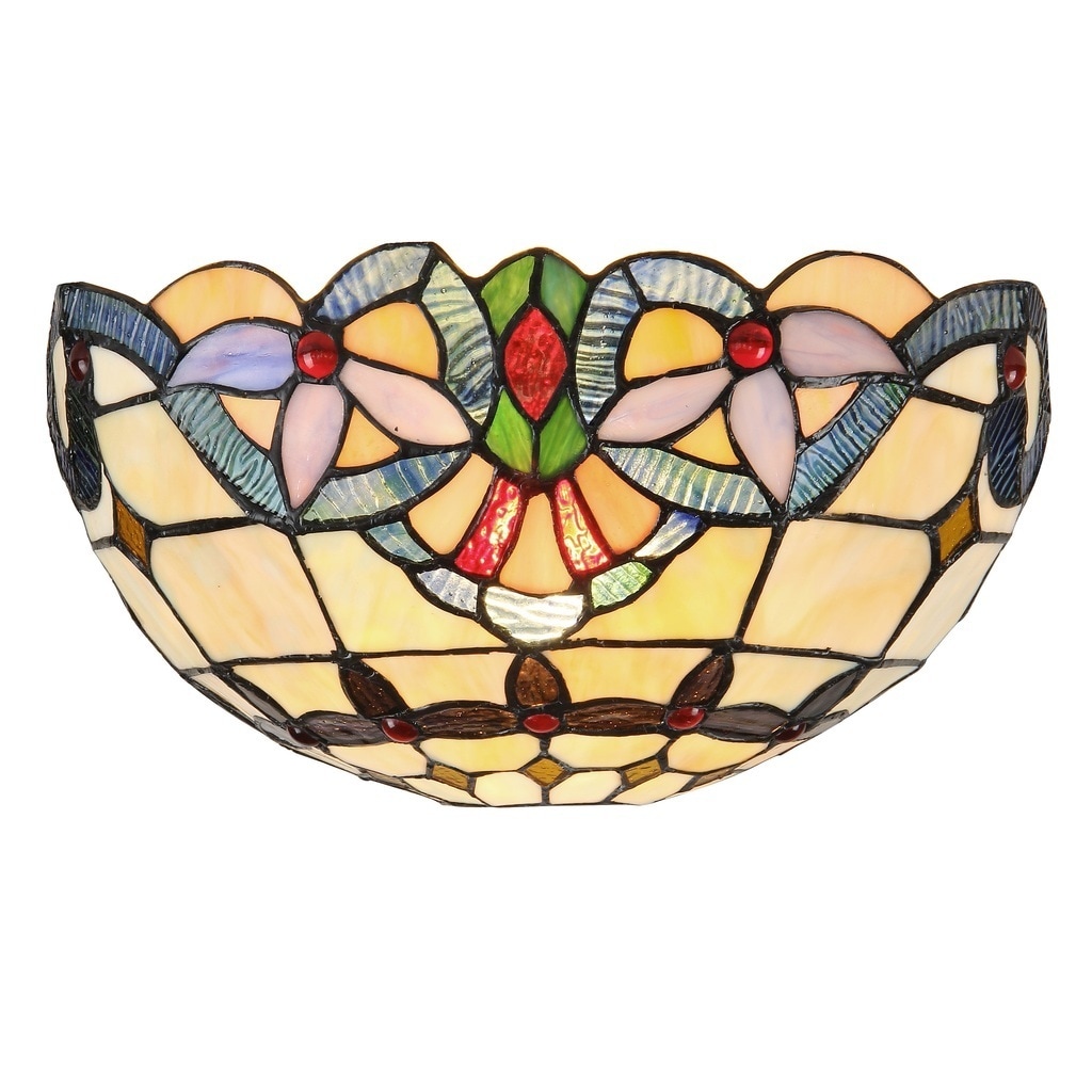 Tiffany Style Victorian Design 1-light Black Wall Sconce