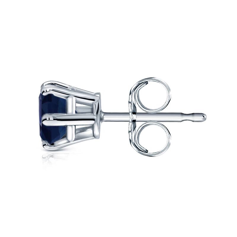 Auriya 14k Gold Round Sapphire Solitaire Stud Earrings 2ct TGW 6-Prong