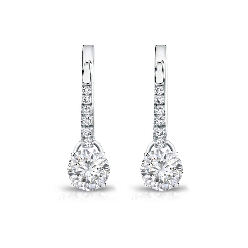 Auriya 3/4ctw Round Diamond Dangle Earrings 14k Gold (H-I, SI1-SI2)