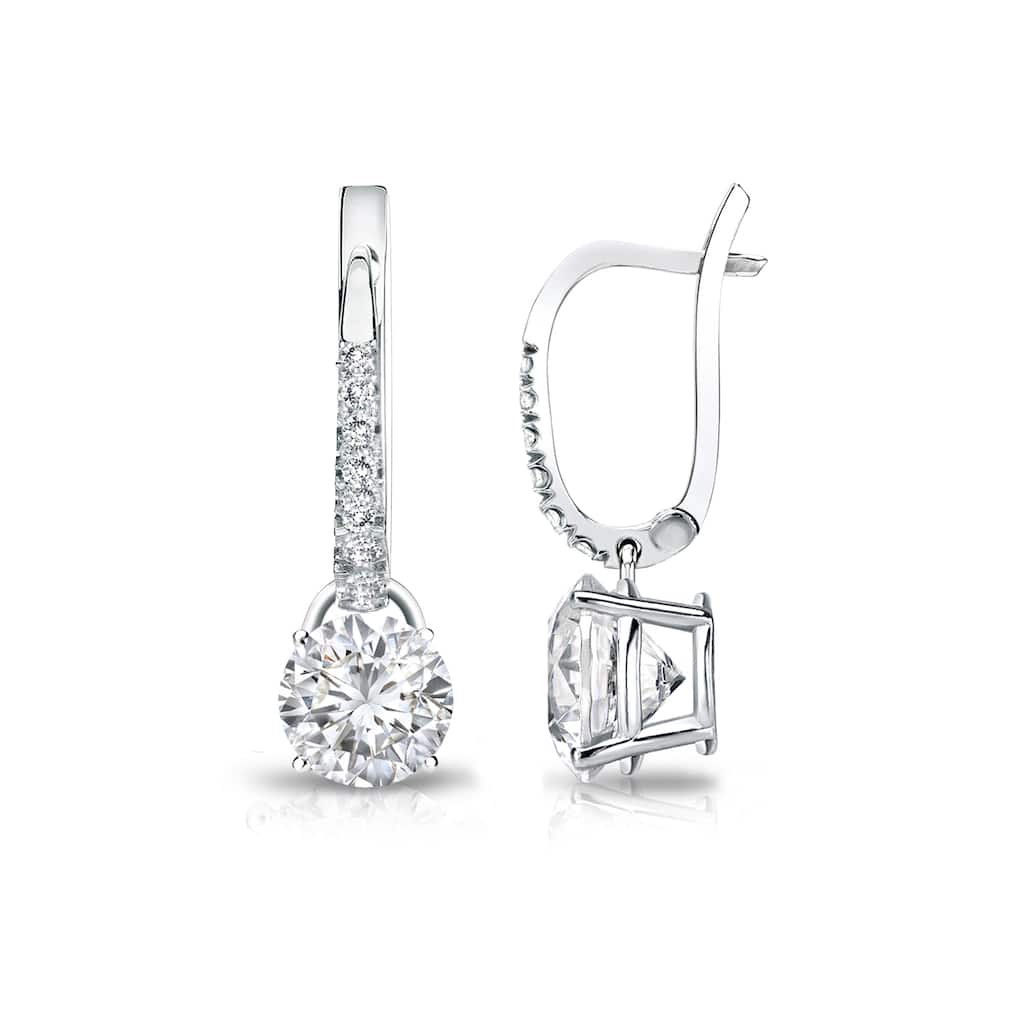 Auriya 3/4ctw Round Diamond Dangle Earrings 14k Gold (H-I, SI1-SI2)
