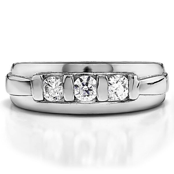 Sterling Silver 1 1//2 Ct TGW White Sapphire Fashion Ring