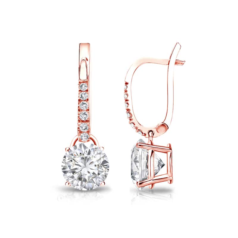 Auriya 1 1/4ctw Round Diamond Dangle Earrings 14k Gold (H-I, SI1-SI2)