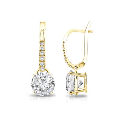 Auriya 1 1/4ctw Round Diamond Dangle Earrings 14k Gold (H-I, SI1-SI2)