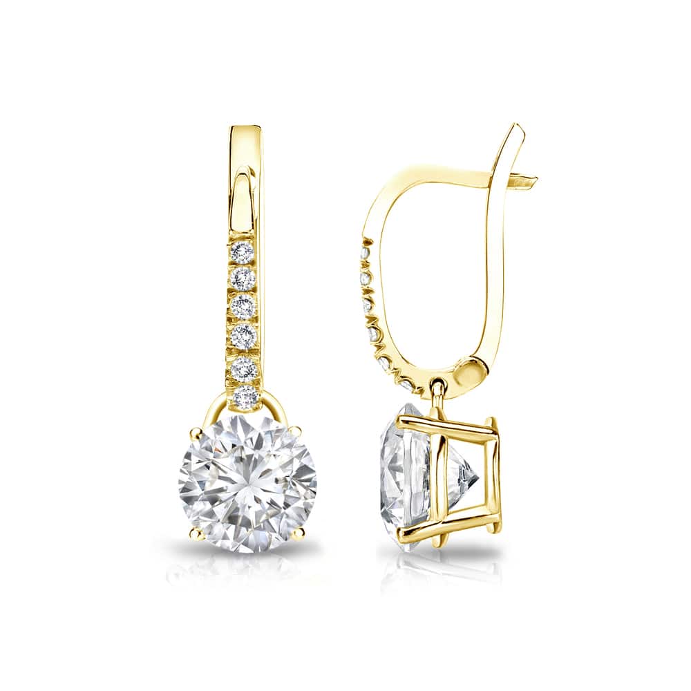Auriya 1 1/4ctw Round Diamond Dangle Earrings 14k Gold (H-I, SI1-SI2)