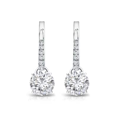 Auriya 1 1/2ctw Round Diamond Dangle Earrings 14k Gold (H-I, SI1-SI2)
