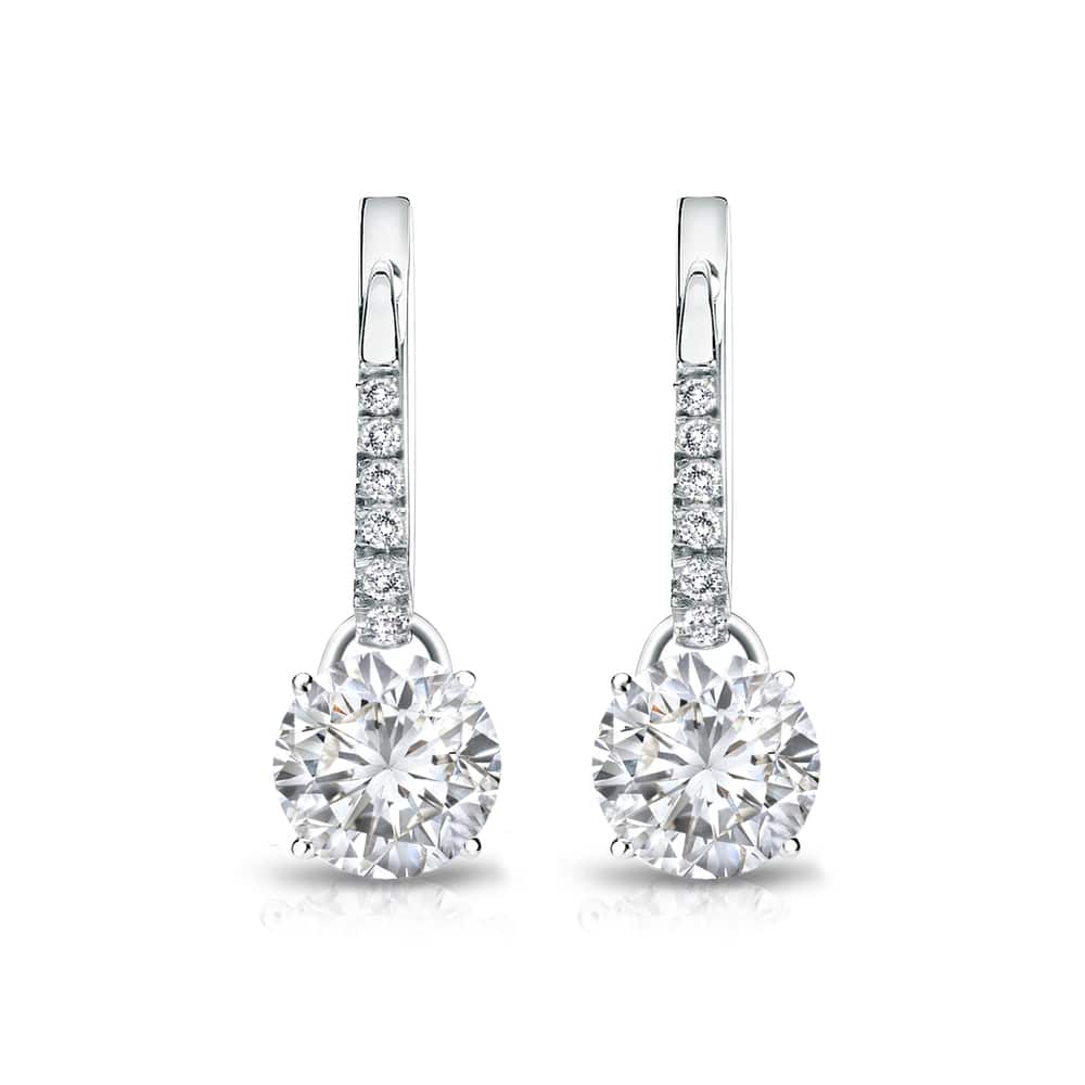 Auriya 1 1/2ctw Round Diamond Dangle Earrings 14k Gold (H-I, SI1-SI2)