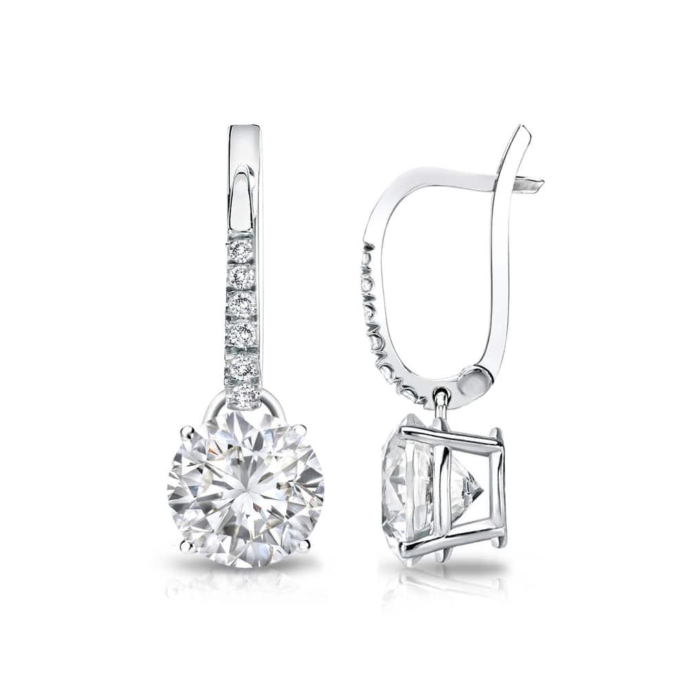 Auriya 2ctw Round Diamond Dangle Earrings 14k Gold (H-I, SI1-SI2)