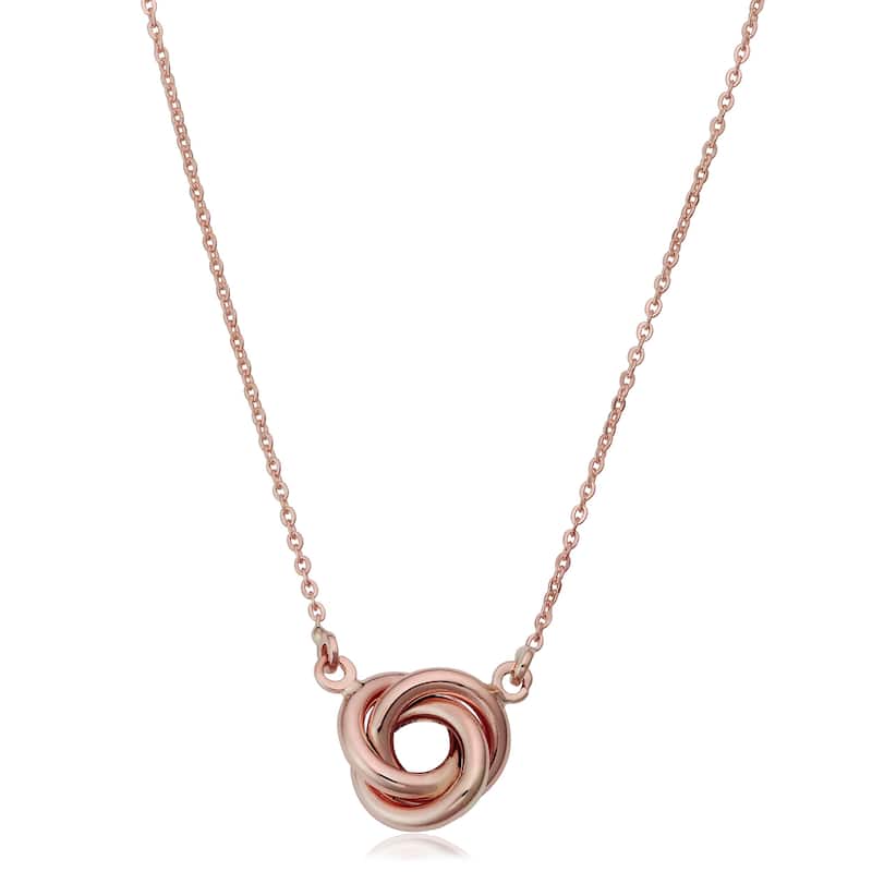 Fremada 14k Gold 8-mm Love Knot Necklace (yellow, white or rose) - Chain - Rose