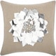 preview thumbnail 1 of 2, Mina Victory Home For The Holiday Metallic Pointsettia 16" x 16" Silver Indoor Throw Pillow