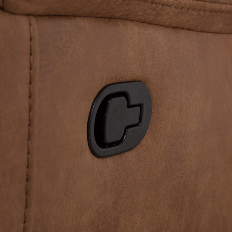 Baxton Eukleides 6-pc. Light Brown Palomino Suede Reclining Corner Sectional Set