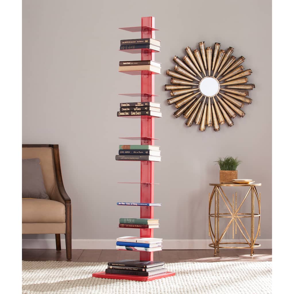 SEI Furniture Denargo Red Spine Tower Shelf