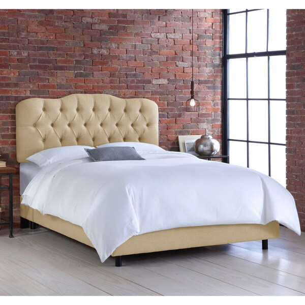 Skyline Sandstone Tufted Linen Bed Free Shipping Today Overstock