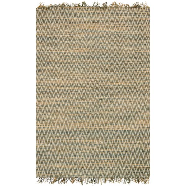 Contemporary Area Rug Braided Wavy Chevron Tassel Mats Jute Fringe Natural Rugs