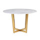 preview thumbnail 4 of 3, Silver Orchid Swain Antique White Marble Dining Table